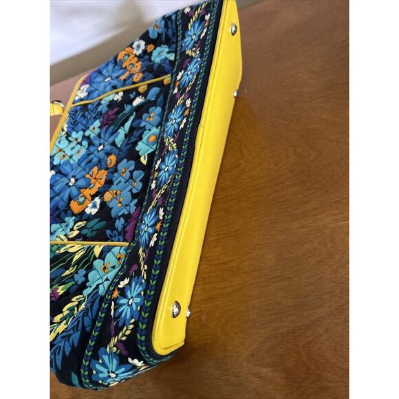 Vera Bradly Blue Purple Yellow Square Clasp Short Handle Purse. - Picture 11 of 14